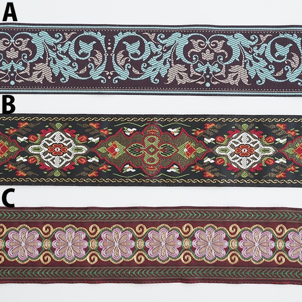 5cm幅 なめらかリボン 薄手チロリアンテープ 太幅リボン 手芸用リボン ネイティブ柄リボン  持ち手テープ 中幅手芸テープ ペット首輪 ヘアポニーフック リボンヘアゴム ハンドメイドギターストラップ チロルテープ 営業日即日発送