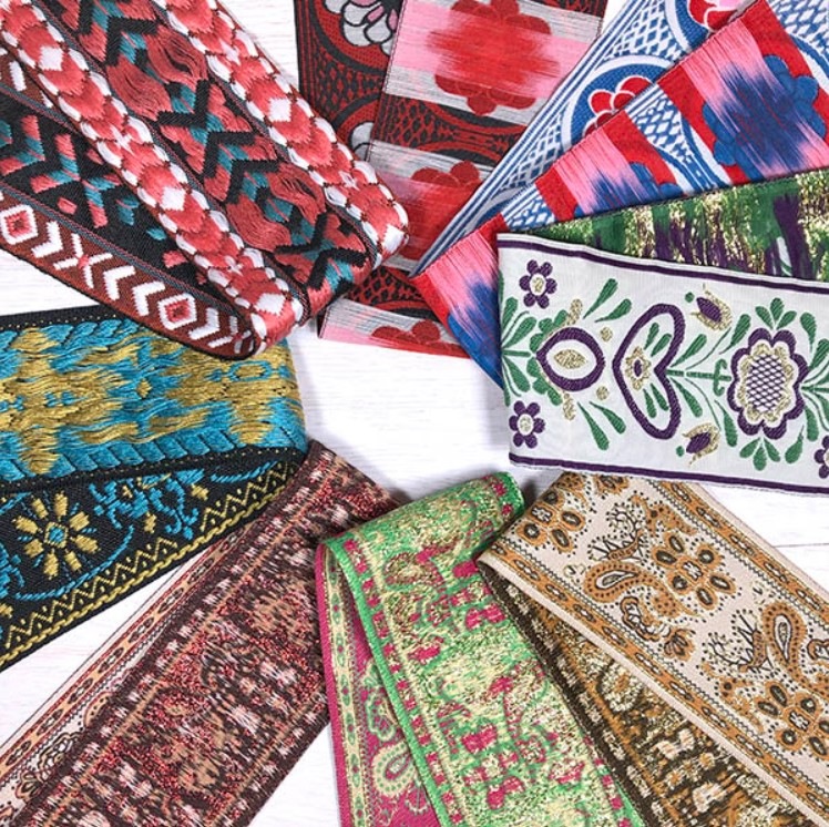 5cm幅 特大幅リボンブレード 太幅チロリアンテープ ラメリボンブレード 幅広リボン 営業日即日発送 