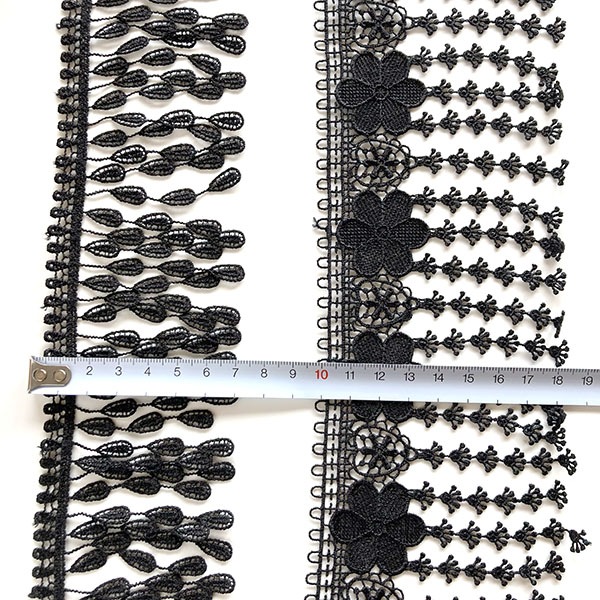 9cm幅 お花しずくモチーフレース 光沢フリンジレース 壁面装飾 店舗ディスプレイ衣装ドレスデザイン営業日即日発送 