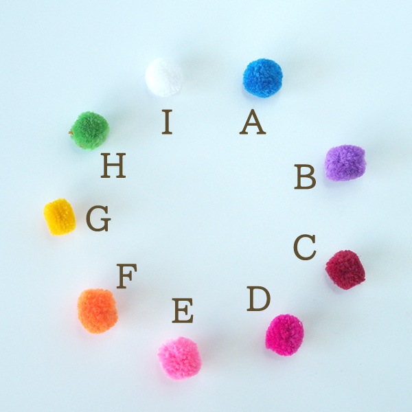 直径約1cm 10個セット カラフルポンポンパーツ 無地 ハンドメイドボンボンパーツ アクセサリーヘアゴム 営業日即日発送 