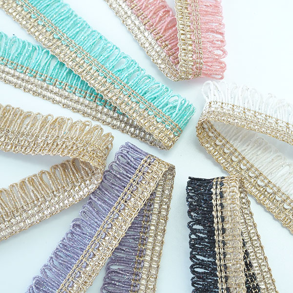 約1.5cm幅 インドラメフープフリンジテープ 光沢リボンブレード カチューシャヘアポニー資材販売 営業日即日発送 