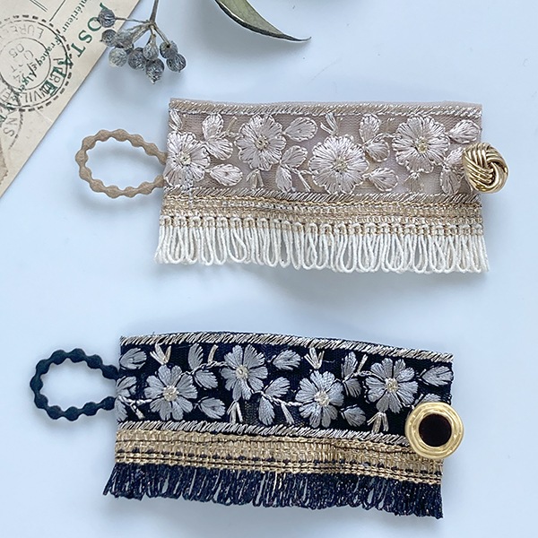 約1.5cm幅 インドラメフープフリンジテープ 光沢リボンブレード カチューシャヘアポニー資材販売 営業日即日発送 