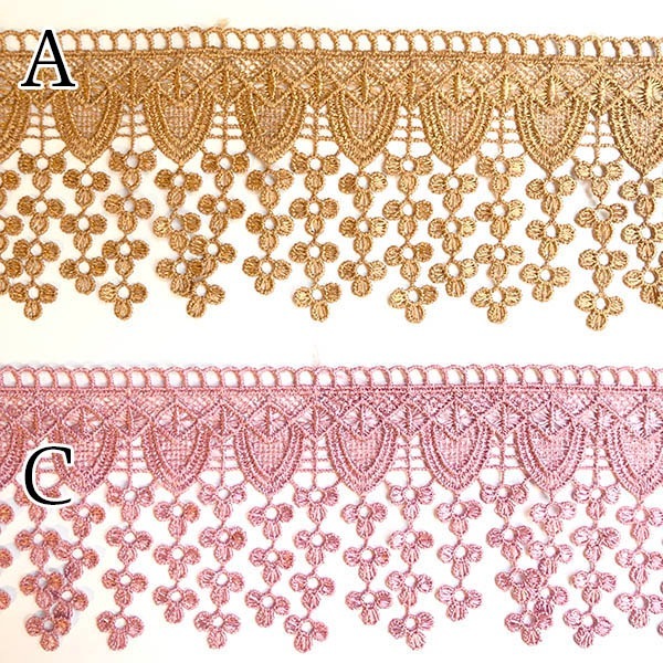 8cm幅 光沢レースフリンジテープ ケミカルレースタッセルパーツ インテリア装飾 デコレーション 営業日即日発送