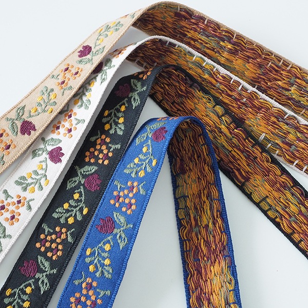 花柄刺繍のラメチロリアンテープは使いやすい約1.5cm幅！デザインの