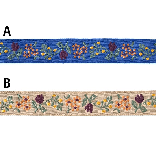 花柄刺繍のラメチロリアンテープは使いやすい約1.5cm幅！デザインの