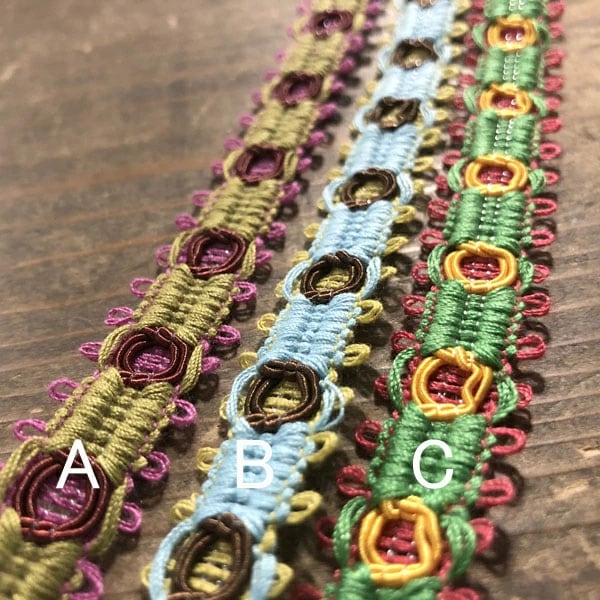 1.5cm幅 カラフルリボンブレード タッセルブレード  手芸用リボンブレード 営業日即日発送 