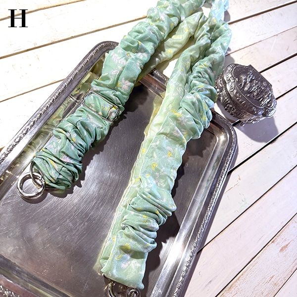 【日本製】シルクサリー くしゅくしゅショルダーストラップ 幅広 サイズ調節可能 70cm～150cm アンティークサリー シルクストラップ バッグストラップ ショルダーベルト 付け替え 肩掛け ハンドメイド 一点物 営業日即日発送[ワールデザインmakiras 全商品商用可 リボンレース卸]