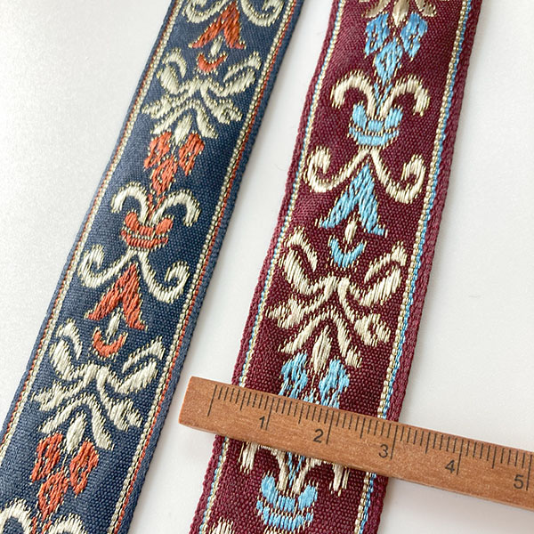 約3cm幅 なめらか光沢モチーフプリントリボン 細幅手芸用テープ チロリアンテープ 花柄刺繍リボンブレード チロルテープ 営業日即日発送 