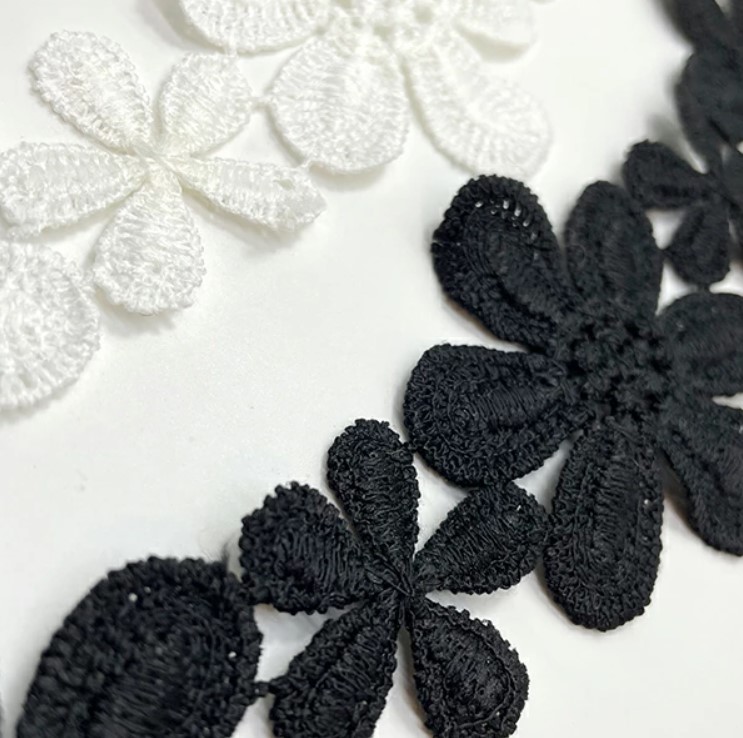 5cm幅 お花モチーフテープ お花レースリボン ファブリックリボン ヘアアクセサリー 衣装作り 営業日即日発送
