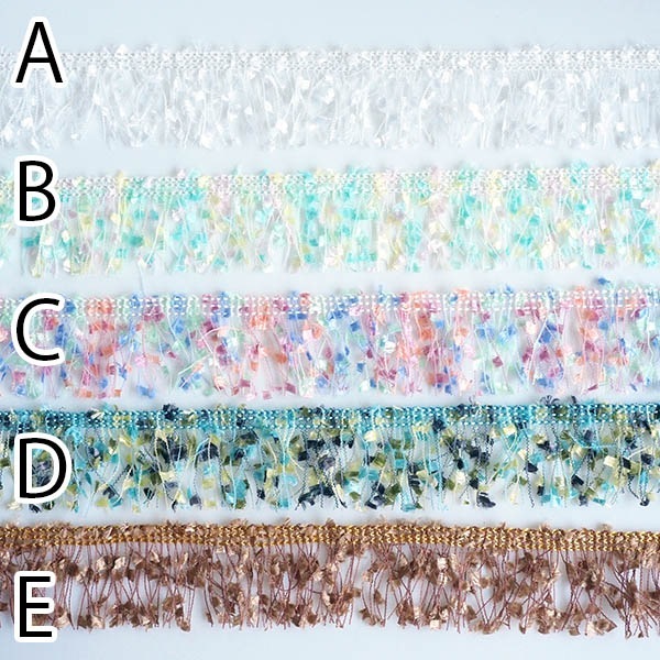 3cm幅 日本製カラフルファンシーヤーン使用 オリジナルフリンジテープ ピアスイヤリングパーツ 営業日即日発送 