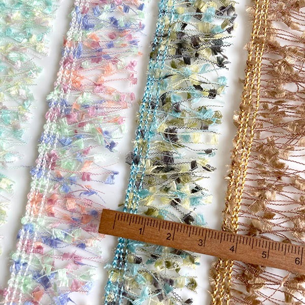 3cm幅 日本製カラフルファンシーヤーン使用 オリジナルフリンジテープ ピアスイヤリングパーツ 営業日即日発送 