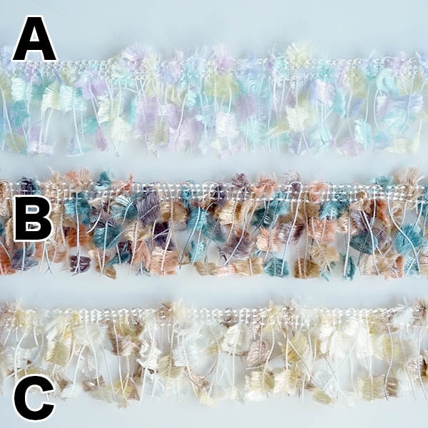 3cm幅 日本製オリジナルファンシーヤーン糸使用 フリンジテープ タッセルアクセサリーパーツ ピアスイヤリング資材営業日即日発送 