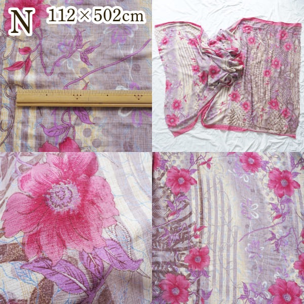 1点もの アンティークサリーたっぷり約5m ヴィンテージシルクスカーフ インド生地 シルク布ストール 民族衣装ドレス パーティー衣装営業日即日発送 <送料無料>