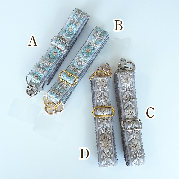日本製 スマホショルダーストラップ 3cmから4cm幅 サイズ調整楽ちん インド刺繍リボン裏地付きハンドストラップ カメラストラップ ギターストラップ 持ち手 サコッシュ紐 営業日即日発送 <送料無料>【※卸対象外製品】