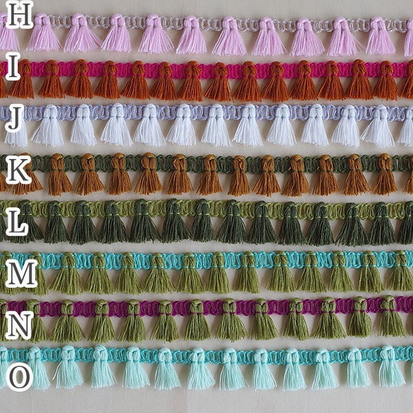 1.5cm幅 カラフルミニタッセルテープフリンジブレード 手芸用リボン ハンドメイド資材販売 営業日即日発送 