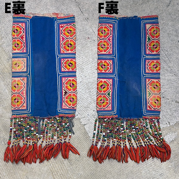 モン族ビーズ付き刺繍生地 手刺繍生地 アンティーク布 タペストリー 壁面装飾デコレーションボード アクセサリー小物作り インテリアパーツ 営業日即日発送 
