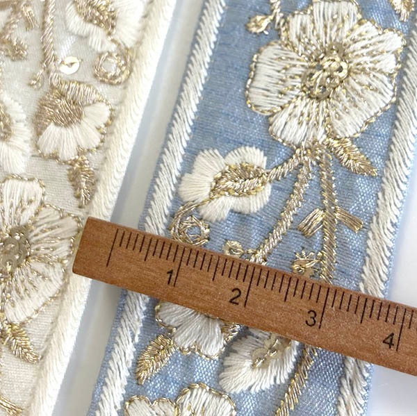 4cm幅 淡色パステルカラー 桃の花ペールカラー シルク風インド花柄リボンショルダーストラップ作り 営業日即日発送