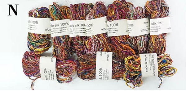 リサイクルシルク毛糸250gセット 手芸用毛糸 指編み ネパール毛糸 シルクヤーン ラッピングリボン インテリア ファンシーヤーン 営業日即日発送 【※卸対象外製品】