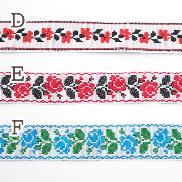 2cm幅 ウクライナ刺繍リボン　東欧北欧柄チロルテープ フラワーテープ 刺繍テープ 伝統工芸刺繍柄 チロリアンテープフラワー 営業日即日発送 
