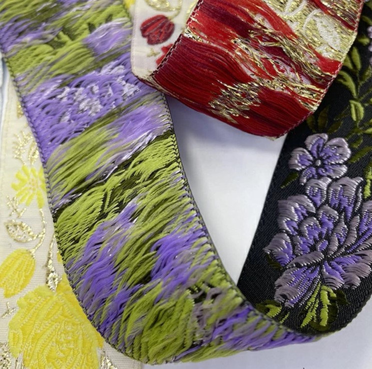 3.3cm幅 トルコリボン オリエンタル刺繍リボン チロリアンテープ ラメリボンブレード ジャガードリボン 薔薇柄リボン 営業日即日発送 