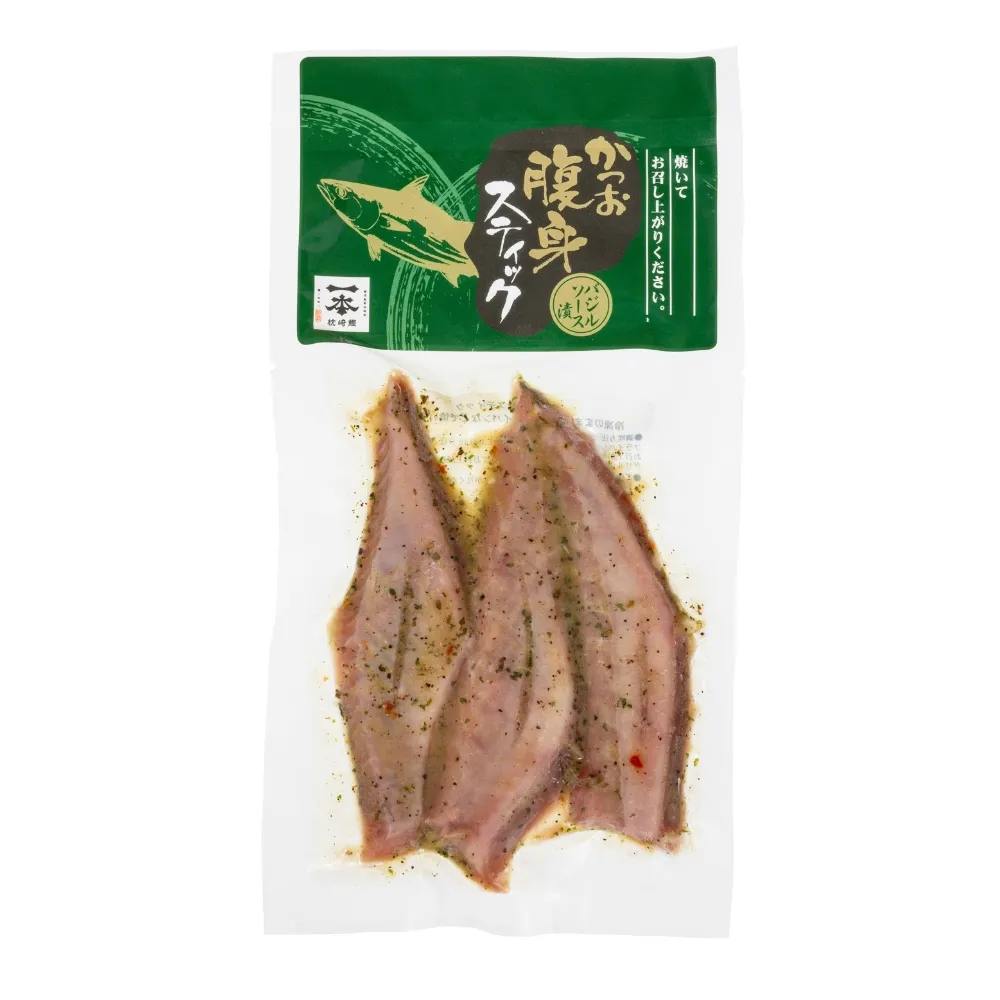 かつお腹身スティック バジルソース漬