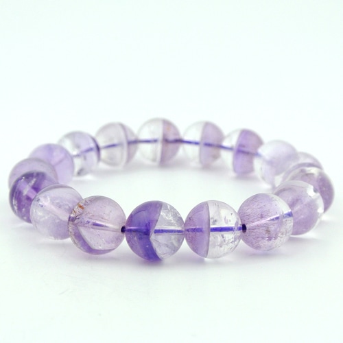 アメジストエレスチャルファントム丸玉ブレスレット 13mm｜マライカ