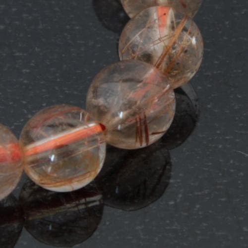 専用レッドルチルクォーツ 丸玉　不死鳥フェニックス姿のルチル 赤みを帯びた希少な色味/入手困難】レッドブロンズルチルクォーツ 11mm