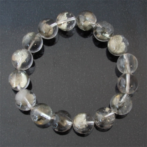 パイライト入り水晶丸玉ブレスレット 035グレード｜マライカ公式通販