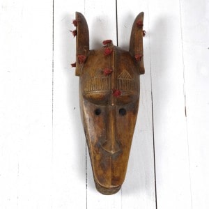 バマナ族（バンバラ族）アンティーク　ハイエナ木面　木彫り　民族　民芸 Amazon.co.jp: バマナ族（バンバラ族）アンティーク ハイエナ木面