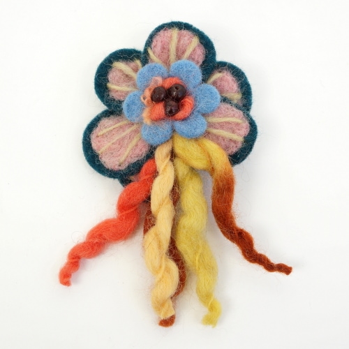 フラワーフェルトブローチ
