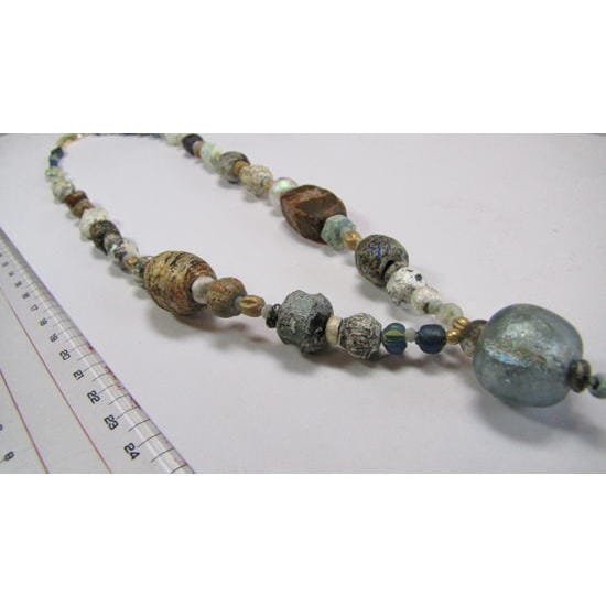 銀化ローマンビーズ一連