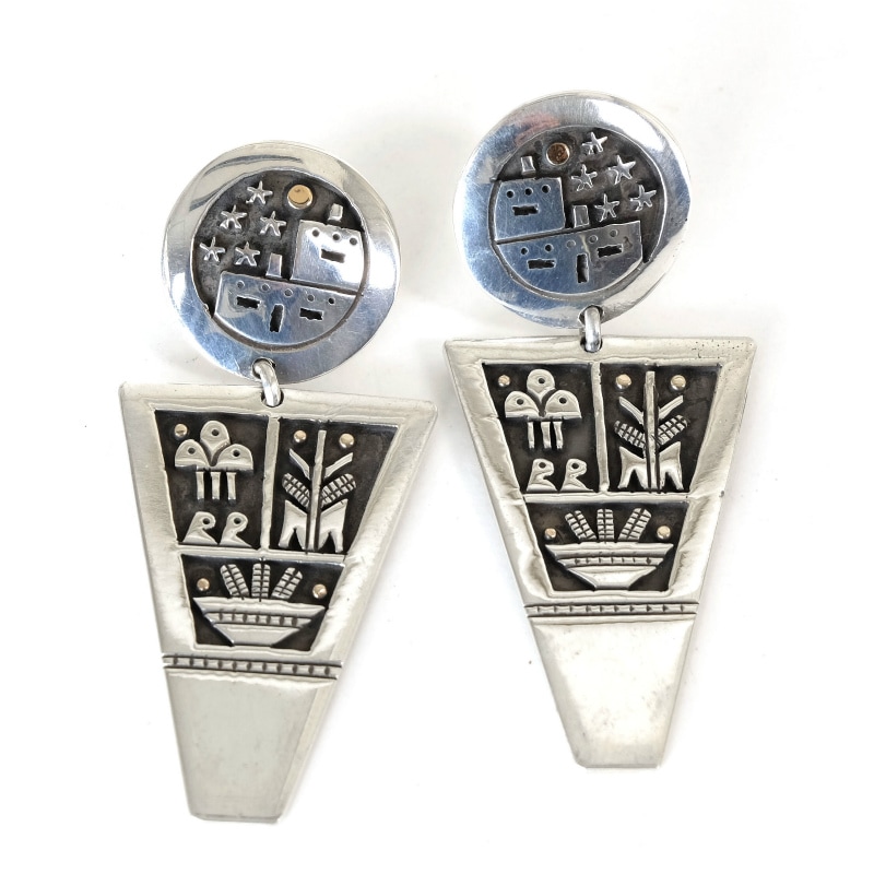 サントドミンゴ族 Joseph Coriz 14K オーバーレイ ピアス