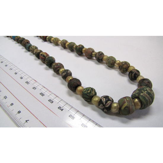 イスラムビーズ x ゴールドサンドウィッチ 古代ミックスビーズ一連