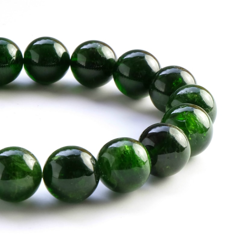 12.0mm クロムダイオプサイト 天然石 ブレスレット（高品質]クロムダイ  