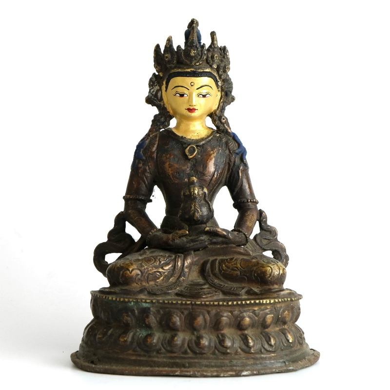 貴重古物　ネパール　真鍮手彫り花模様の金属製球体　呼び鈴　大音量 真鍮製 無量寿菩薩 アミターユス ネパール｜マライカ公式通販