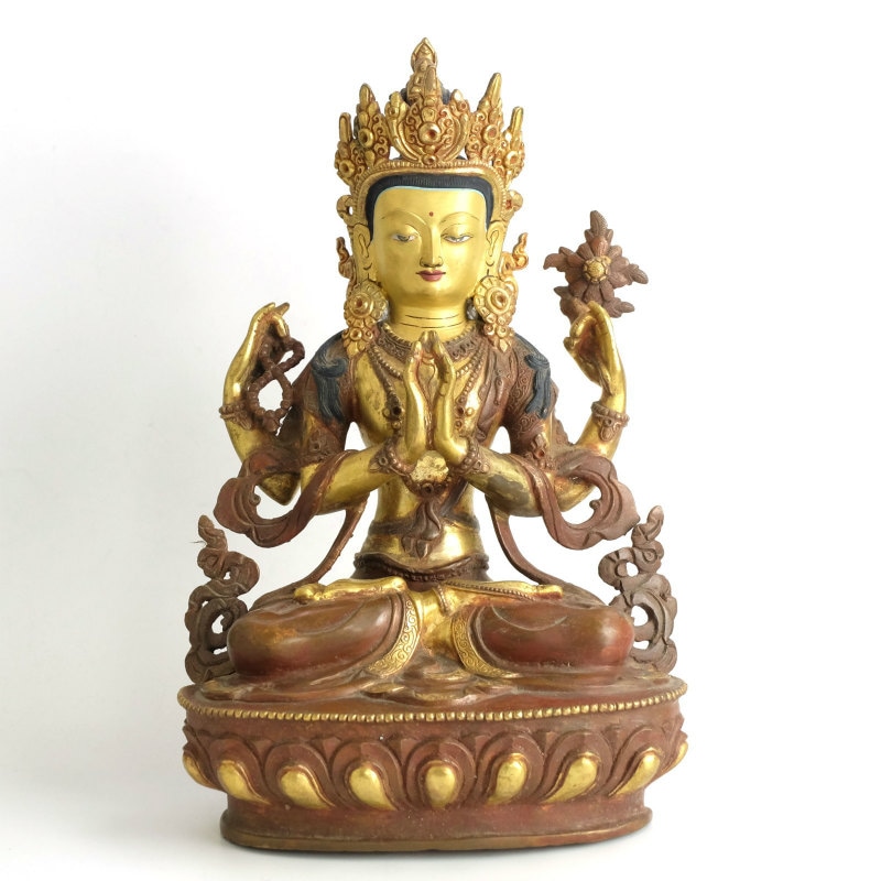 仏像　観音様　真鍮製　観音菩薩　金属　工芸　木製台座 仏像 観音様 真鍮製 観音菩薩 金属 工芸 木製台座 仏像 観音様 真鍮製