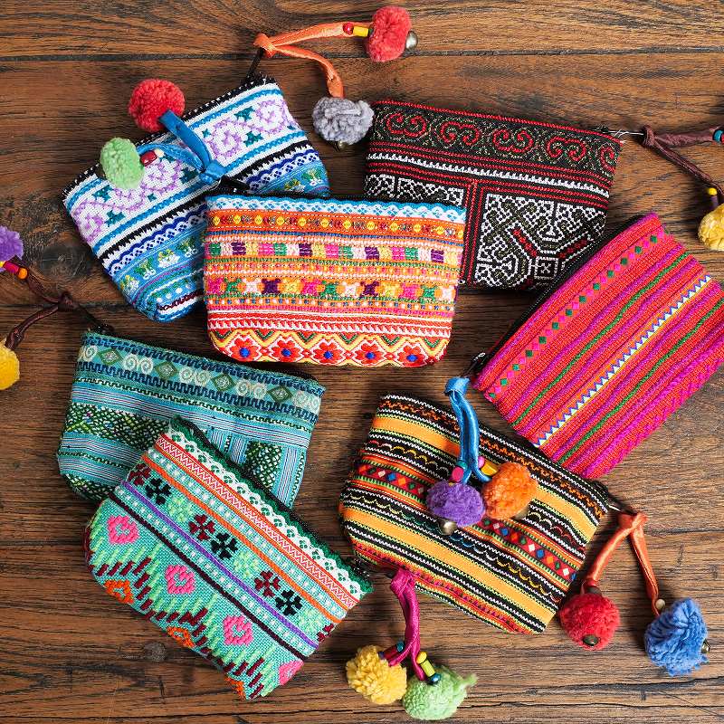 モン族古布ミニポーチ 【メール便可】｜マライカ公式通販