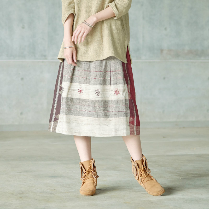 タッサーシルクスカート