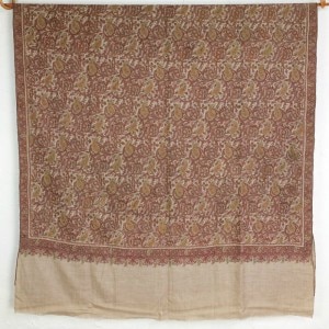 インドカシミール渓谷で作られた世界に一つだけの針刺繍、膝掛け