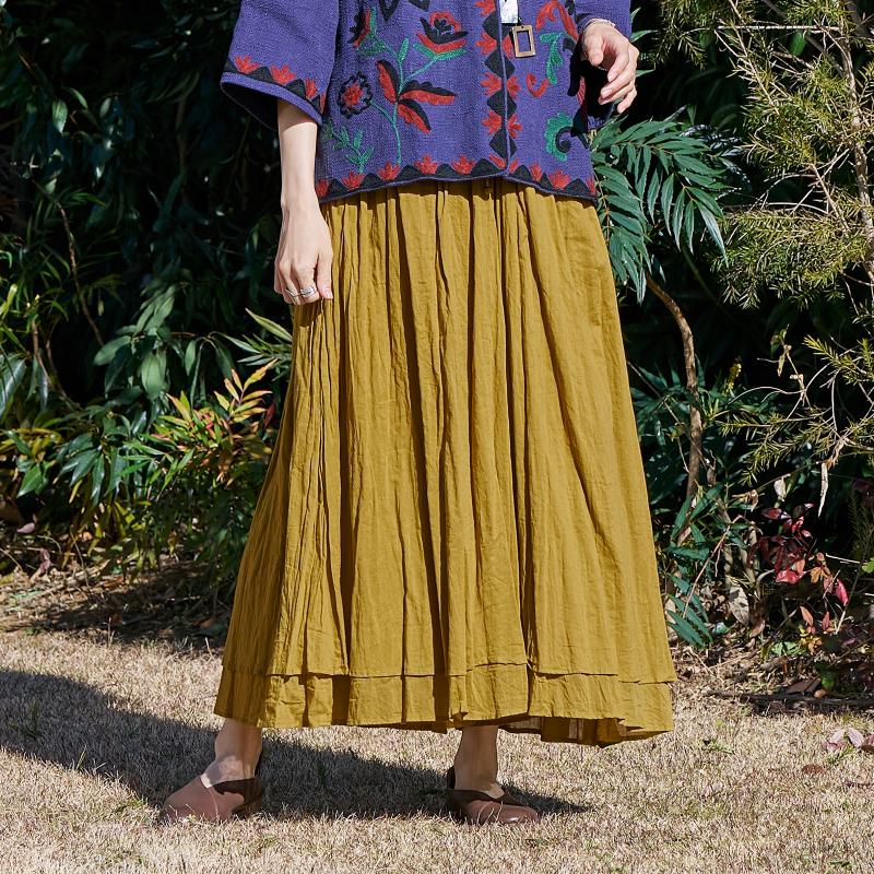 コットンレイヤーギャザーパンツ【メール便可】