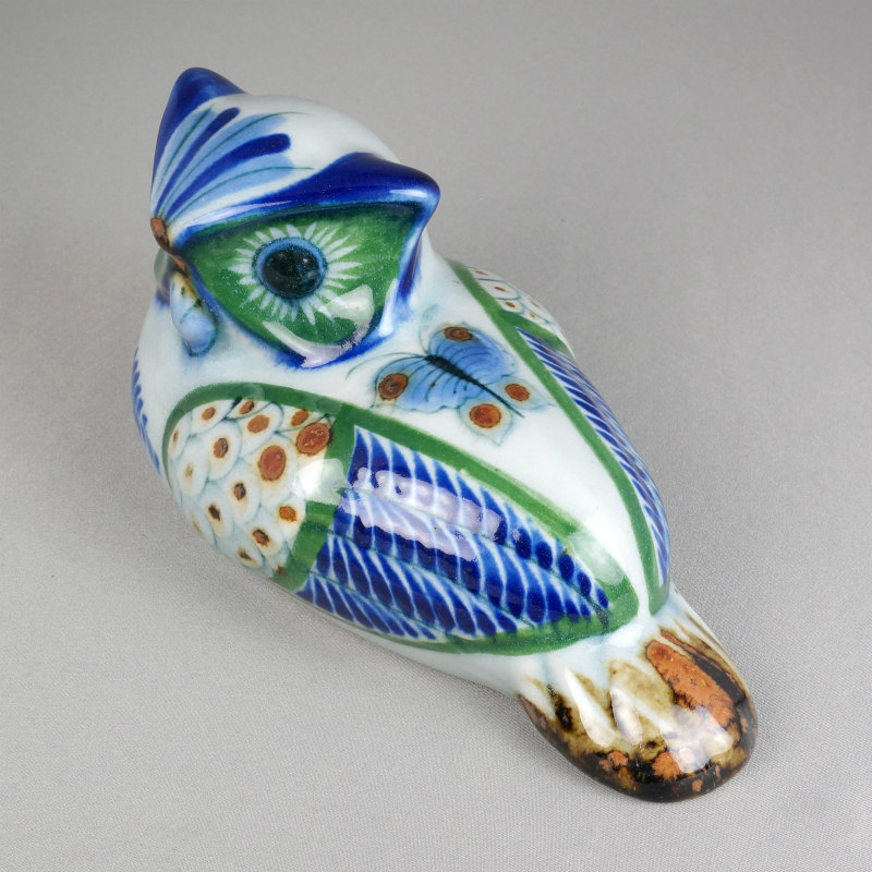 トルコ手描き陶器　動物の置き物（フクロウ） トルコ手描き陶器 動物の置き物（フクロウ） トルコ手描き陶器 動物の