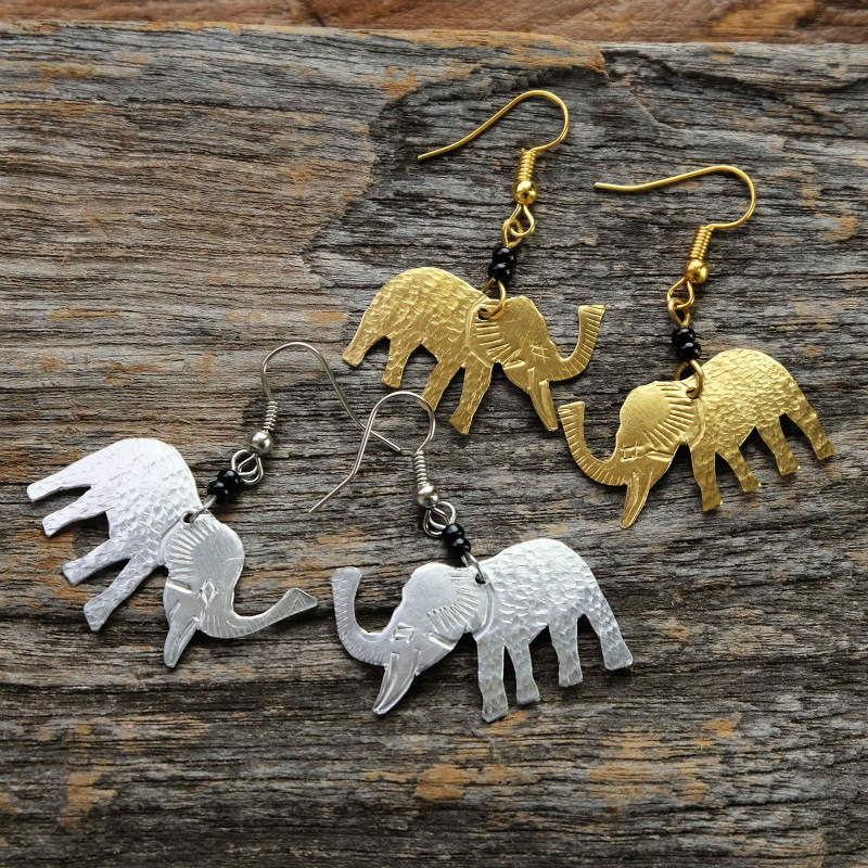 アフリカンメタル象ピアス 【メール便可】｜マライカ公式通販