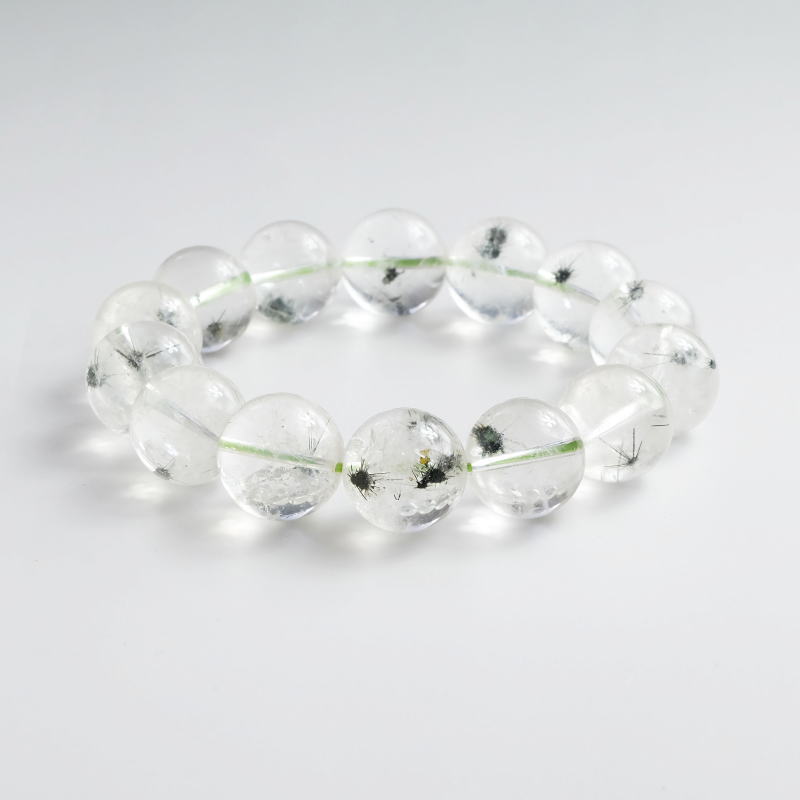 ◆希少◆星入り水晶丸玉ブレスレット 16mm