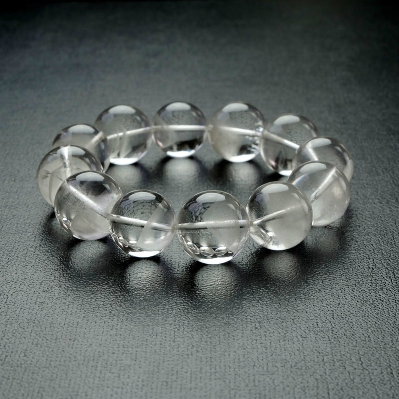 ホワイトファントム水晶丸玉ブレスレット 21mm｜マライカ公式通販