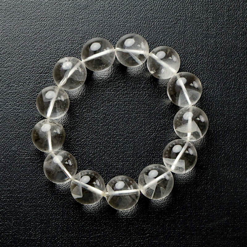 【美品,大玉,希少】天然アイリス入りホワイトファントムクォーツ　１９㎜　ブレス 美品,大玉,希少】天然アイリス入りホワイトファントムクォーツ 19