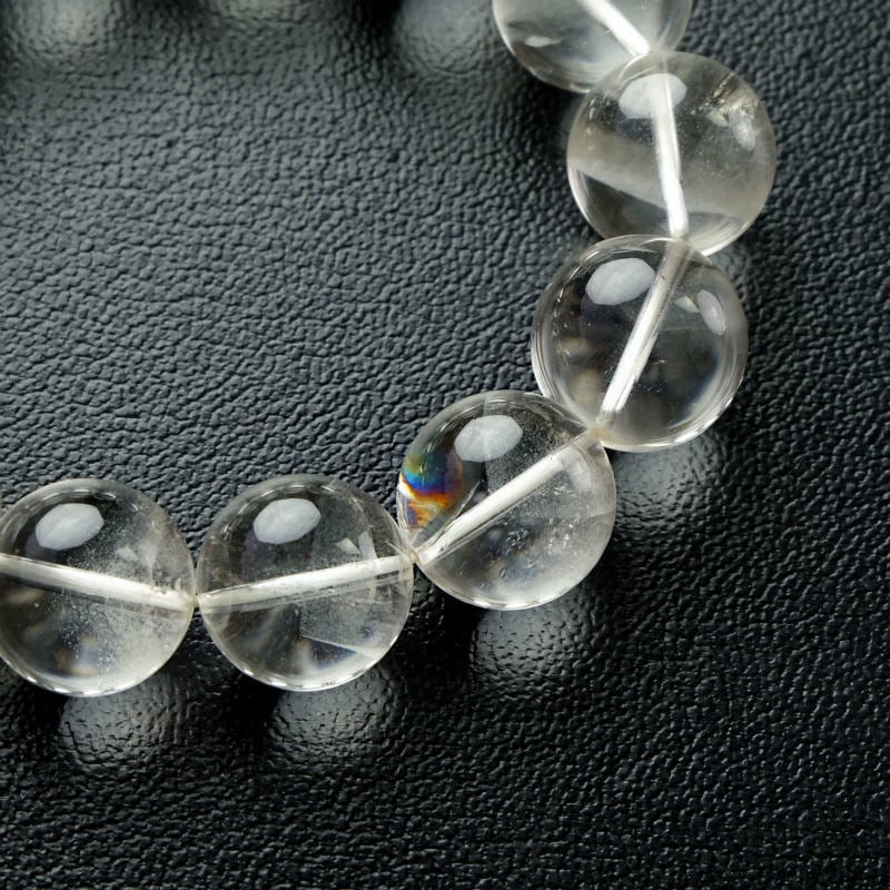 ホワイトファントム水晶丸玉ブレスレット 19mm｜マライカ公式通販