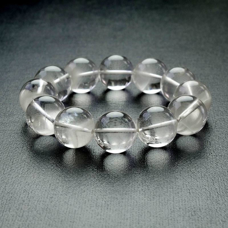 ホワイトファントム水晶丸玉ブレスレット 21mm｜マライカ公式通販