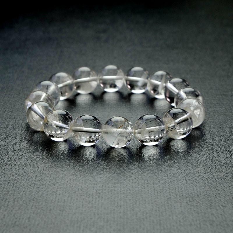 ホワイトファントム水晶丸玉ブレスレット 21mm｜マライカ公式通販
