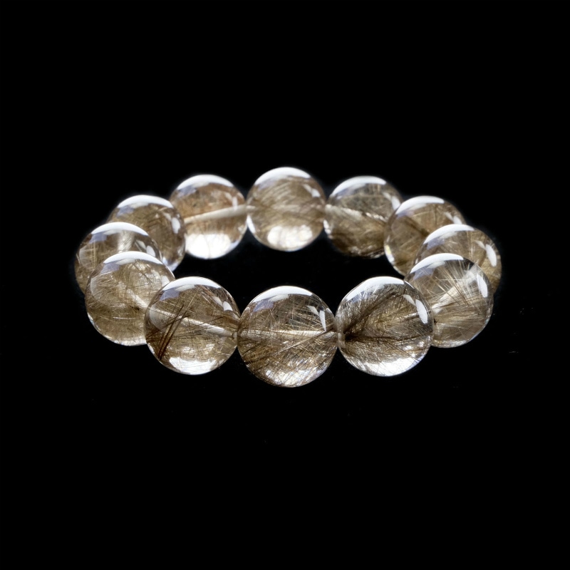 シルバールチルクォーツ ブレスレット 19mm ◇高品質◇シルバールチル丸玉ブレスレット 18-19mm｜マライカ公式通販