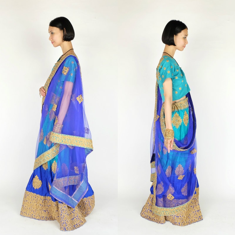 インド レヘンガ 3点セット レンガチュンニ3点セット E インド婚礼民族衣装|マライカ公式通販